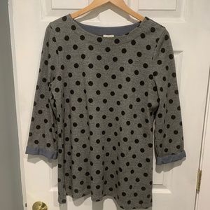 Talbot's Gray Polka Dot Tunic